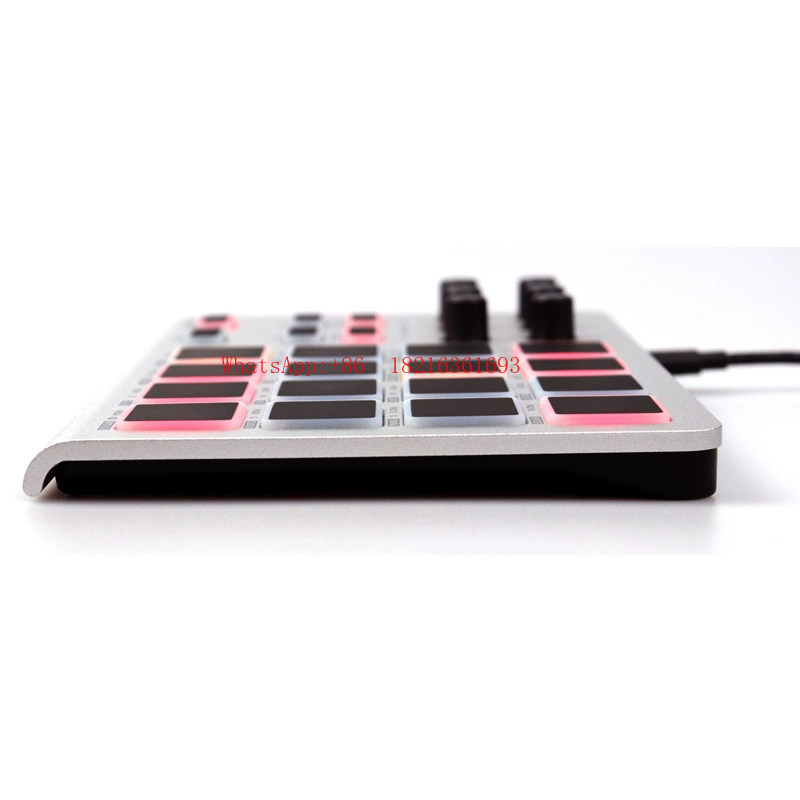 Midi Controller Pad - 20.26NEU Tragbares Schlankes Aluminium-Drum-Pad MIDI-Keyboard-Controller Elektronischer