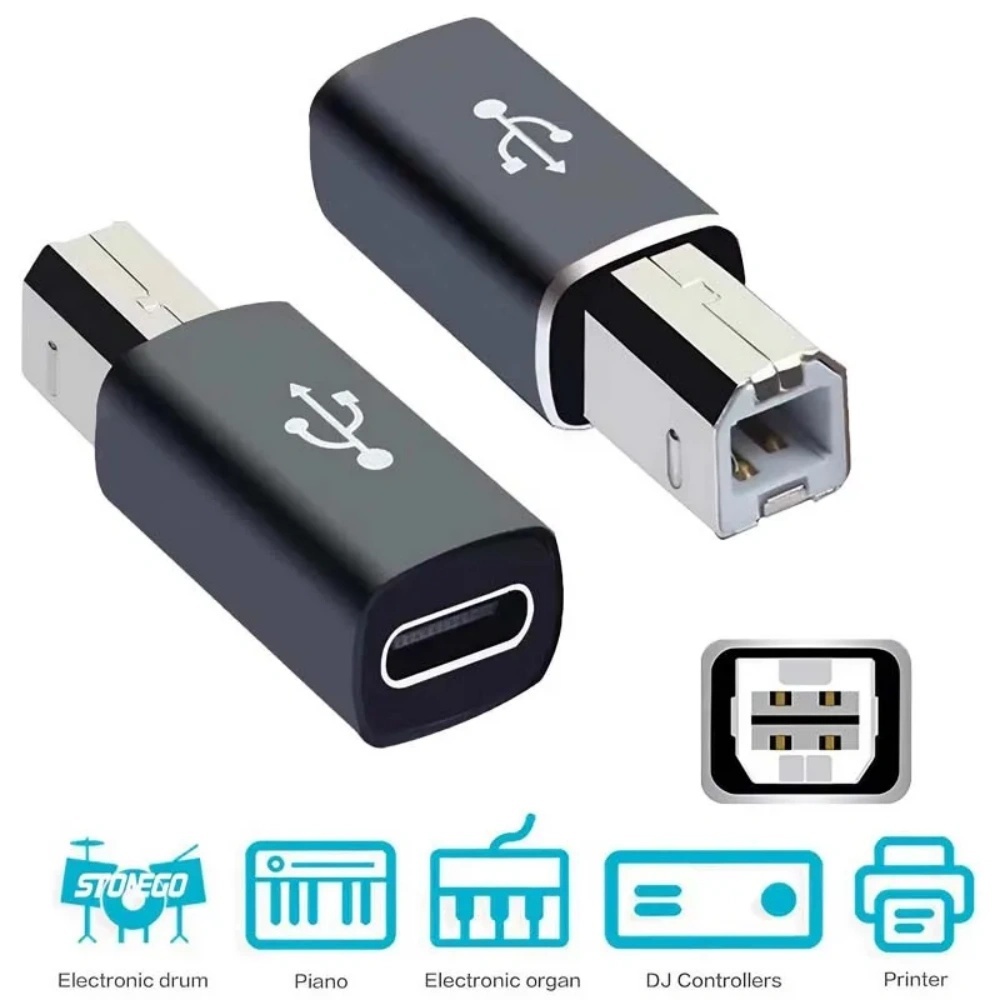 Midi Controller Pad - USB-B-Stecker auf USB-Typ-C-Buchse Adapter für MIDI-Controller