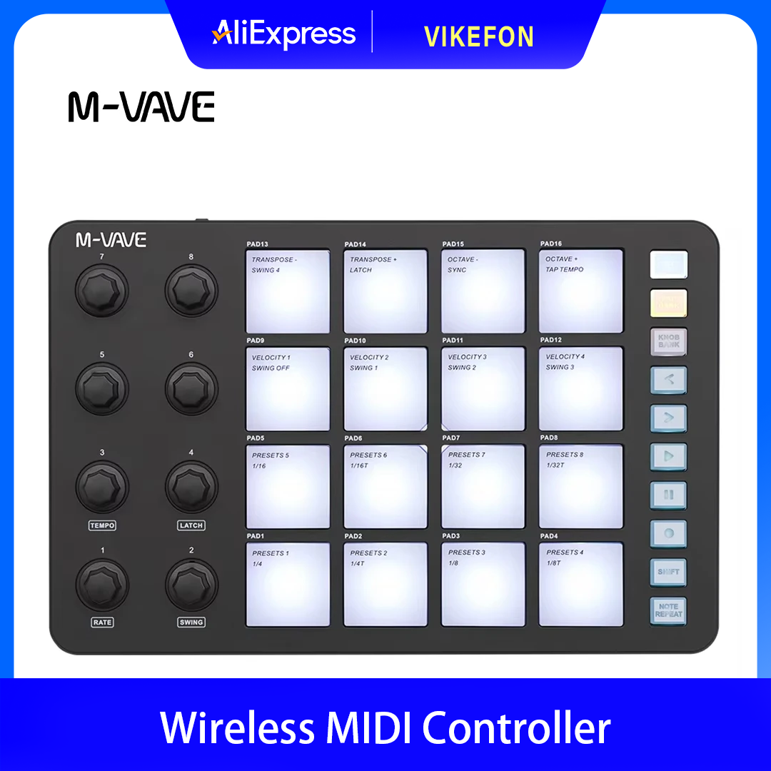 M-VAVE SMC-PAD Kabelloser MIDI – Midi Controller Pad Bewertung und Preis