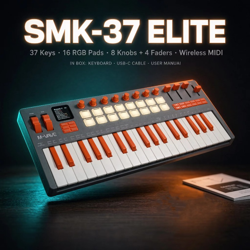 M-VAVE SMK-37 Elite Kabelloses – Midi Controller Pad Bewertung und Preis
